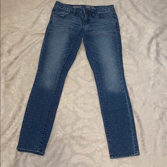 Merona womens Polka dot skinny jeans size 2 - Picture 3 of 9